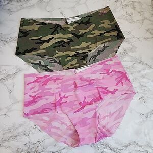 2 VS pink no show Hiphugger Hipster Camu Panties  Size L | LARGE 2 Pack